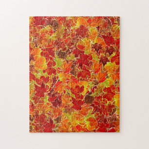 Glittery Maple Leaves Jigsaw Puzzle