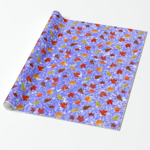 Glittery Maple Leaves Wrapping Paper