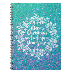 Glittery Merry Christmas Notebook