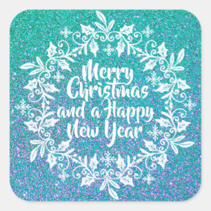 Glittery Merry Christmas   Sticker Seal