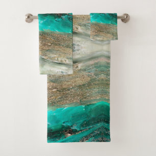 Glittery Modern Artsy Abstract Bath Towel Set