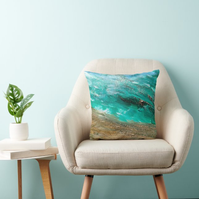 Glittery Modern Artsy Abstract Cushion (Chair)