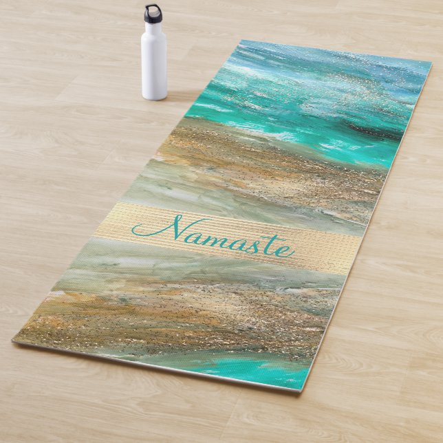 Glittery Modern Artsy Personalised Yoga Mat (In Situ)
