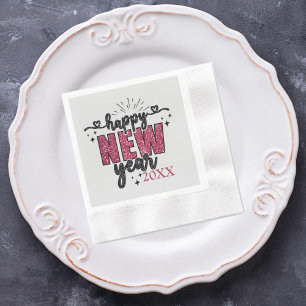Glittery New Year's Eve Party Napkin