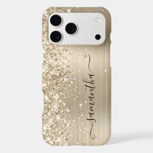 Glittery Pale Gold Foil Modern Girly Signature