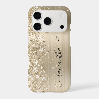 Glittery Pale Gold Foil Modern Girly Signature