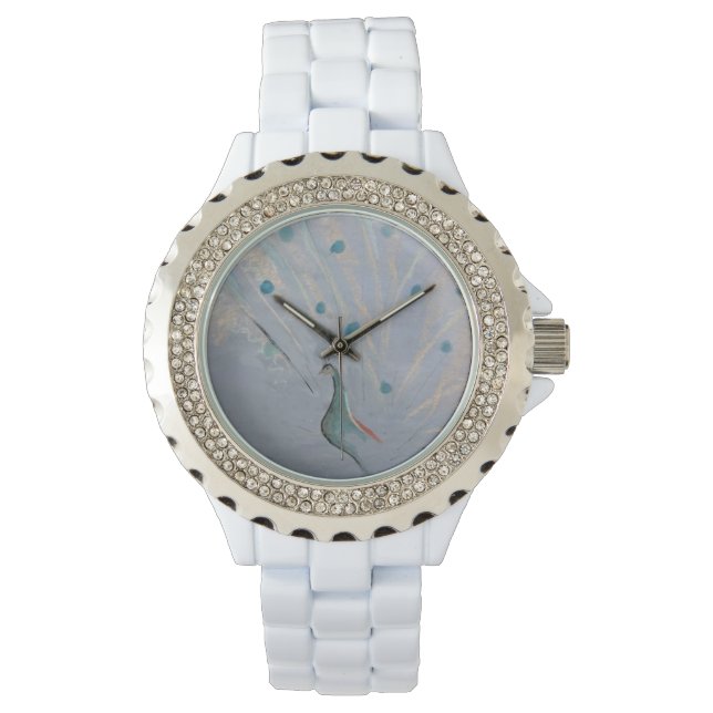 Glittery Peacock Watch by Hevener (Front)
