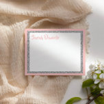 Glittery Pink and Silver Thank You Flat Card<br><div class="desc">This trendy flat card features bold lettering on the front with a layered look in silver glitter and white,  and a solid coloured back. Add your text using the template form. Change the font,  layout and colours using the Customise feature.</div>