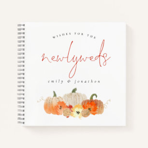 Glittery Pumpkins Wishes for Newlyweds Guest Book