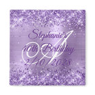 Glittery Purple Foil Fancy Monogram 40th Birthday