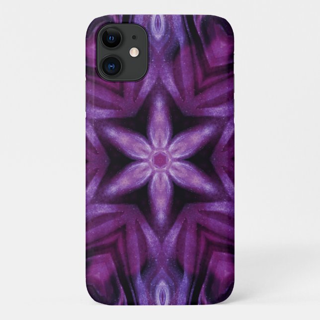 Glittery Purple Kaleidoscope Hearts Gradient Case-Mate iPhone Case (Back)