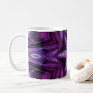 Glittery Purple Kaleidoscope Hearts Gradient Coffee Mug