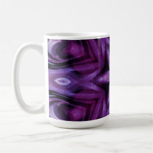 Glittery Purple Kaleidoscope Hearts Gradient Coffee Mug
