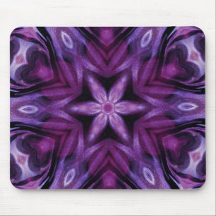 Glittery Purple Kaleidoscope Hearts Gradient Mouse Mat