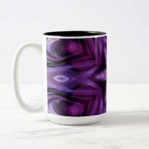 Glittery Purple Kaleidoscope Hearts Gradient Two-Tone Coffee Mug