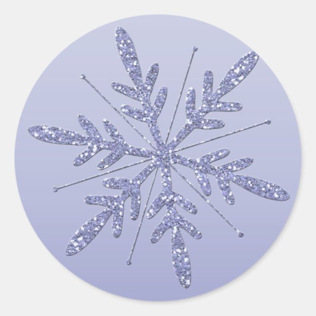 Glittery Purple Snowflake Sticker (Front)
