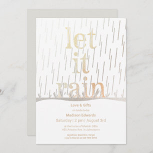 Glittery Rain Bridal Shower Invitation