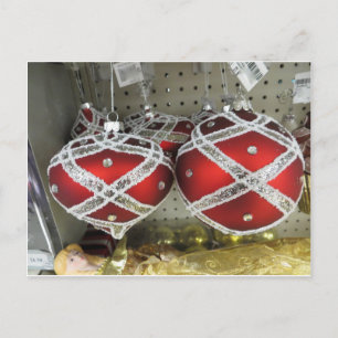 Glittery Red Bulbs Postcard