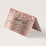 Glittery Rose Gold 60th Birthday Thank You Cards<br><div class="desc">Faux rose gold glitter, blush and rose gold ombre foil digital art, with white sparkle graphics (that print like a photo) and a thank you text message for your 60th birthday. Create your own tiny thank you cards for your birthday to include with larger mail, flowers or a gift. All...</div>