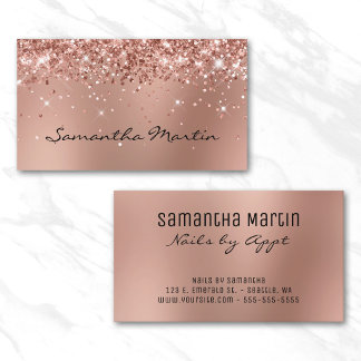 Glittery Rose Gold Blur Business Card