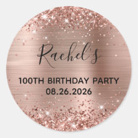 Glittery Rose Gold Foil 100th Birthday Party