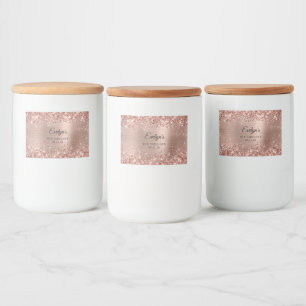 Glittery Rose Gold Foil 40 & Fabulous Food Label