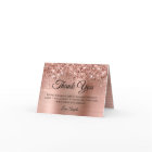 Glittery Rose Gold Foil 60th Birthday Thank You