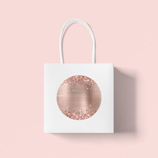Glittery Rose Gold Foil Blank Classic Round Sticker