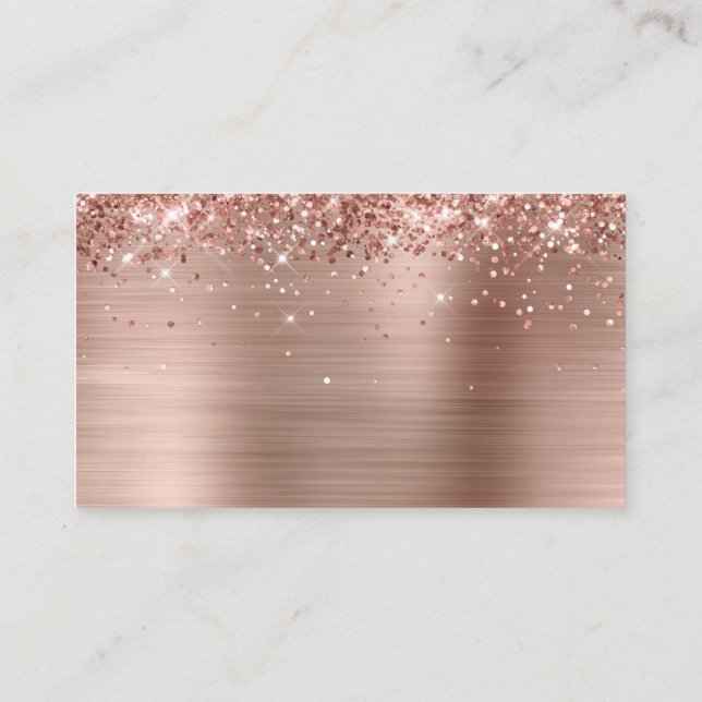 Glittery Rose Gold Foil Blank Place Card (Back)
