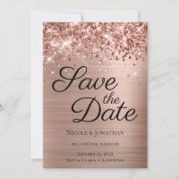 Glittery Rose Gold Foil Elegant Calligraphy