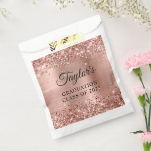Glittery Rose Gold Foil Graduation Favour Bags