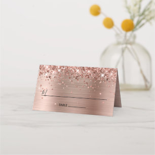 Glittery Rose Gold Foil Lined Place Card