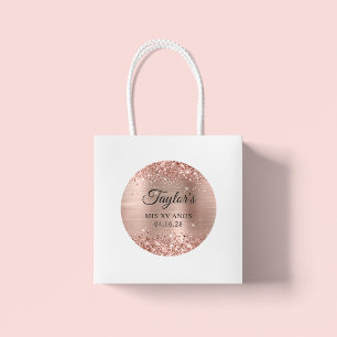 Glittery Rose Gold Foil Mis XV Años Classic Round Sticker