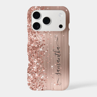 Glittery Rose Gold Foil Modern Girly Signature