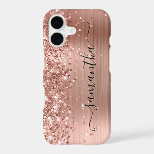 Glittery Rose Gold Foil Modern Girly Signature