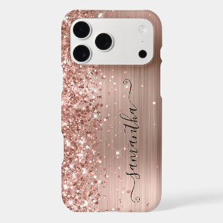 Glittery Rose Gold Foil Modern Girly Signature