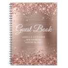 Glittery Rose Gold Foil Wedding Guestbook
