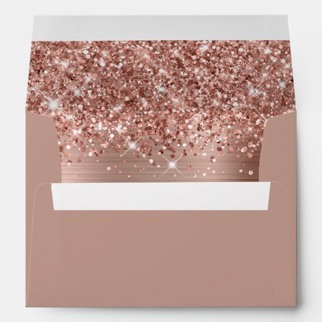 Glittery Rose Gold Glam Envelope (Back (Bottom))