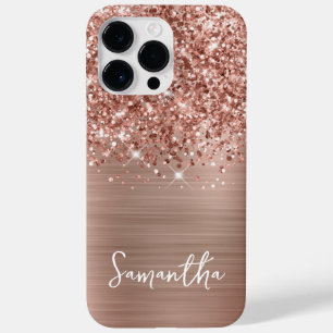 Glittery Rose Gold Glam Name Case-Mate iPhone 14 Pro Max Case