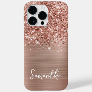 Glittery Rose Gold Glam Name Case-Mate iPhone 14 Pro Max Case
