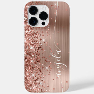 Glittery Rose Gold Glam Signature Case-Mate iPhone 14 Pro Max Case