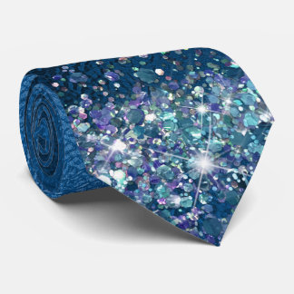 Glittery Royal Blue Foil Individual Name  Tie