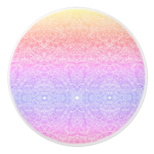 Glittery sequin lace pattern ceramic knob