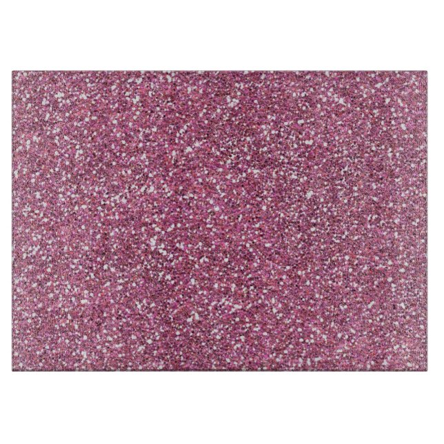 Glittery Shiny Pink Glitters Cutting Board (Front)