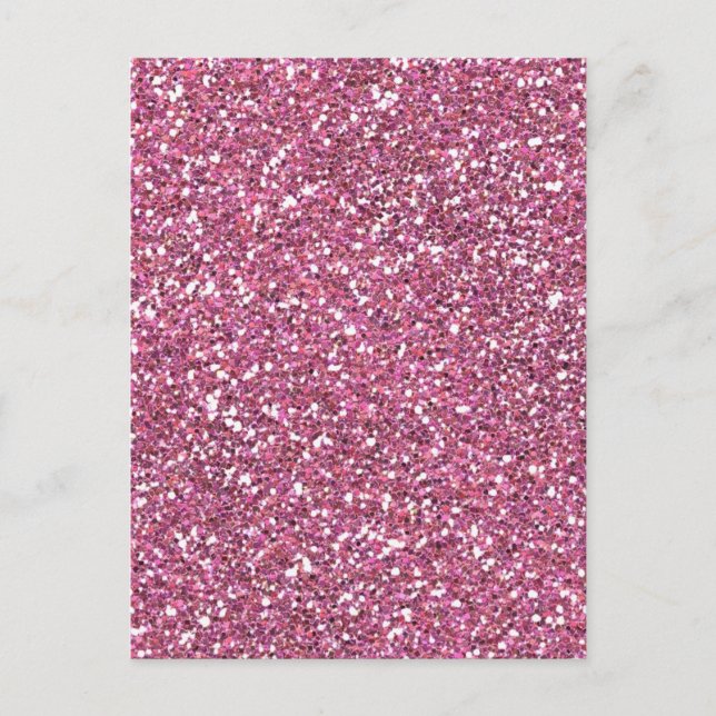 Glittery Shiny Pink Glitters Postcard (Front)