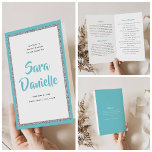 Glittery Silver & Blue Bat Mitzvah Folded Program Flyer<br><div class="desc">You will love the paper used for this program-it is much heavier than copy paper and is perfect for your disposable programs. Use the template to fill in your information. The Design Tool can be used to change the font (size, style, colour), and add more lines of text or change...</div>