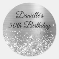 Glittery Silver Foil 50th Birthday