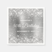Glittery Silver Foil 50th Birthday