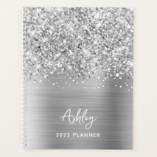 Glittery Silver Glam Personalised 2023 Planner