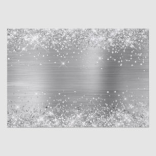 Glittery Silver Ombre Foil Tissue Paper